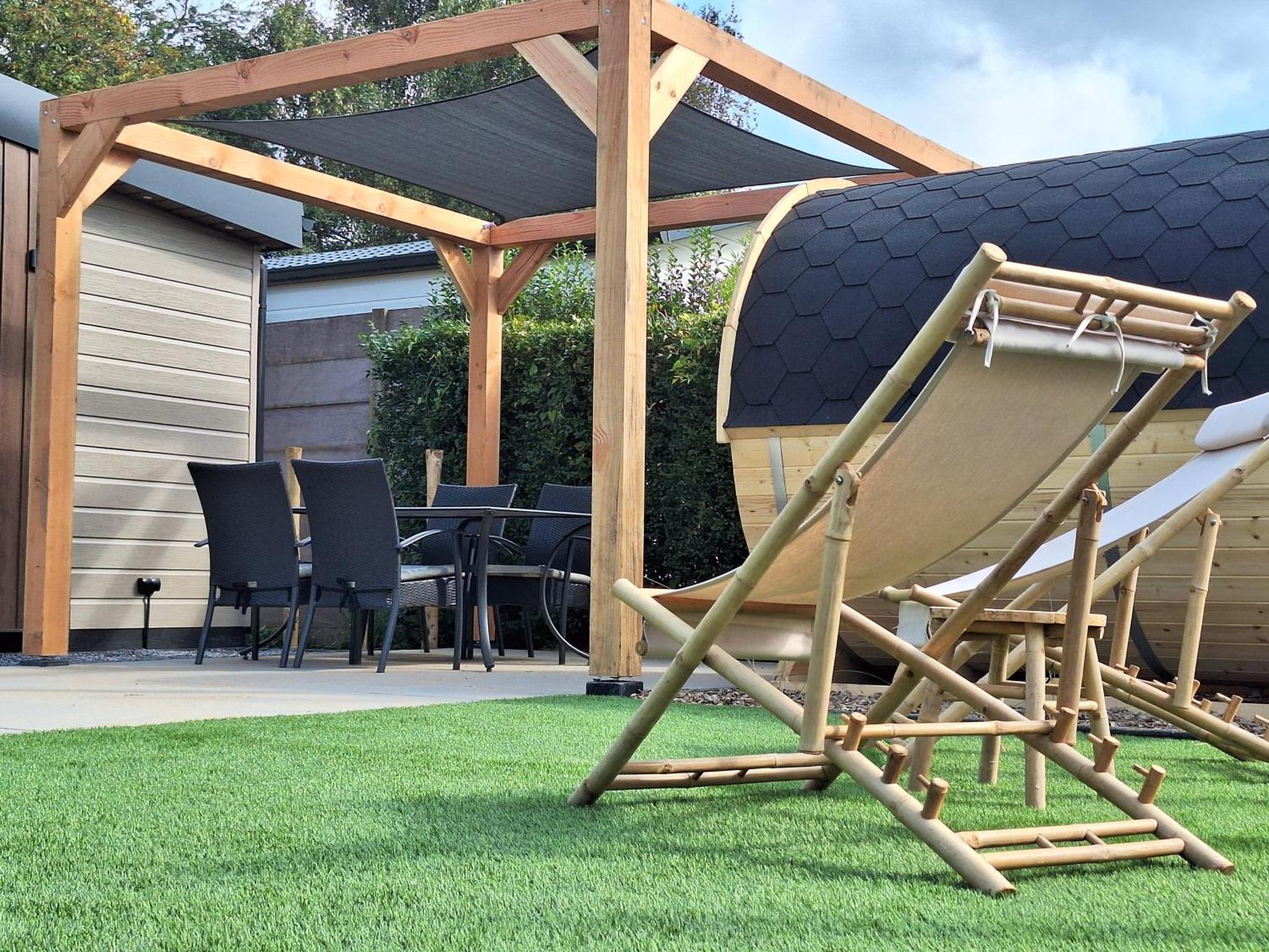 'Relax Lodge Sea' - Wellness Lodge In Zeeland - Private Sauna - Airco - Garden - Outdoor Swimming Pool - Free Wifi, Towels & Bed Linen Heinkenszand Exteriör bild